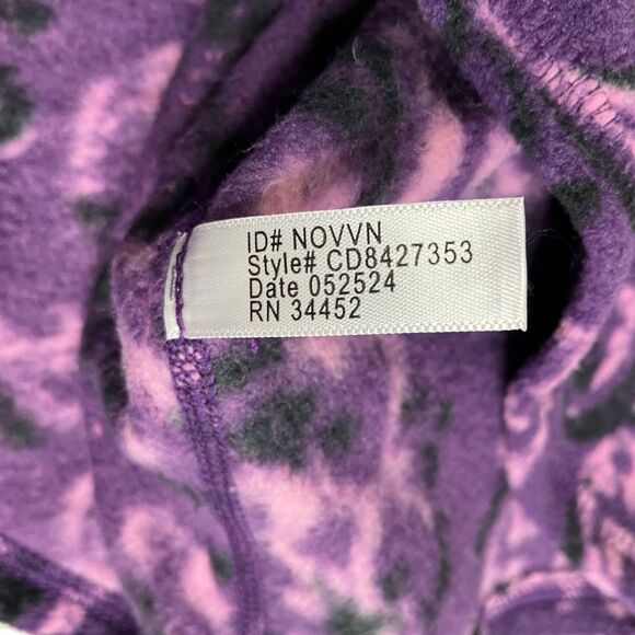Cuddl Duds Sweater Women M Purple Scroll Climate Right Stretch Fleece Thumbholes - Picture 8 of 15